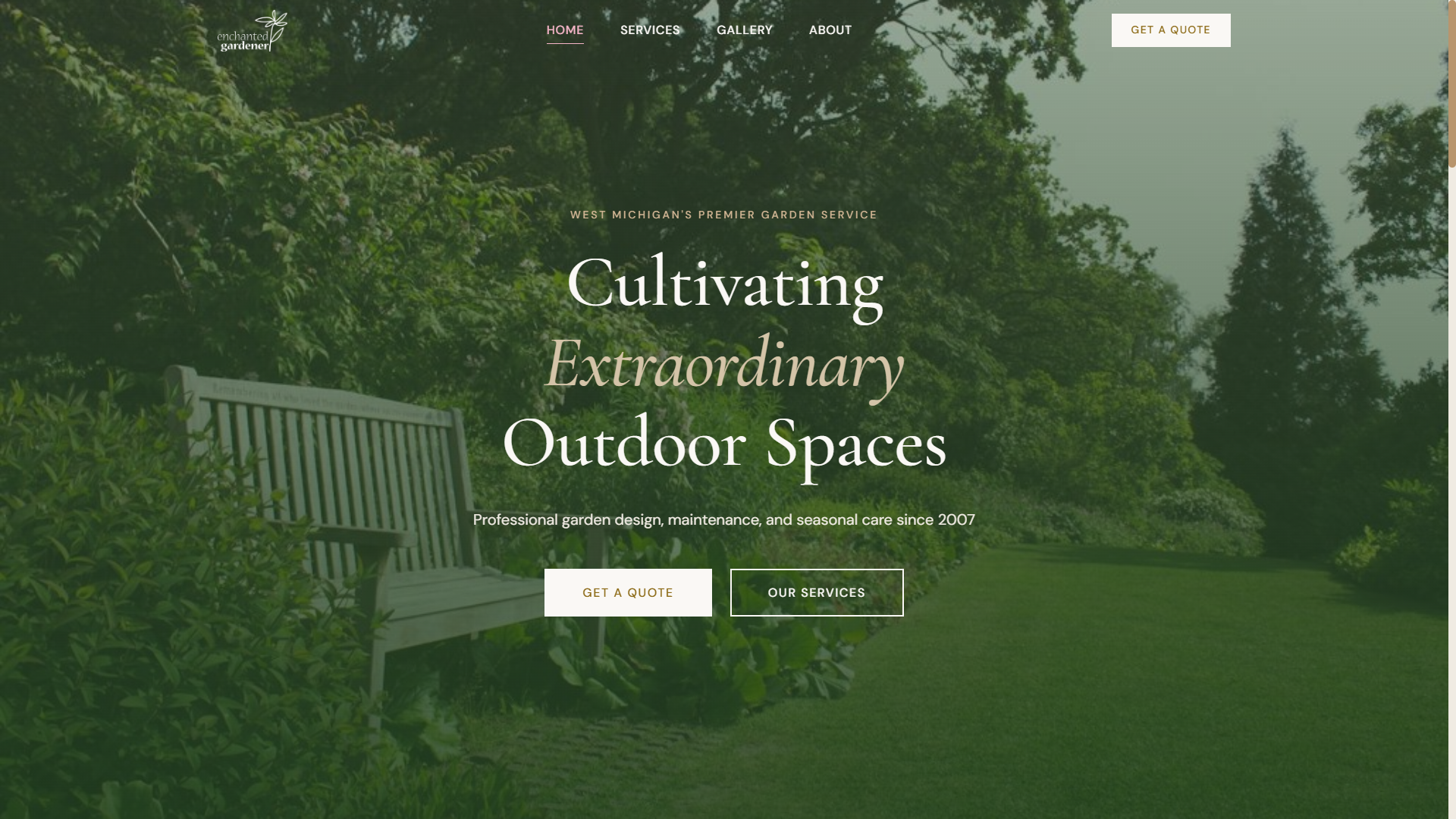 Enchanted Gardener website